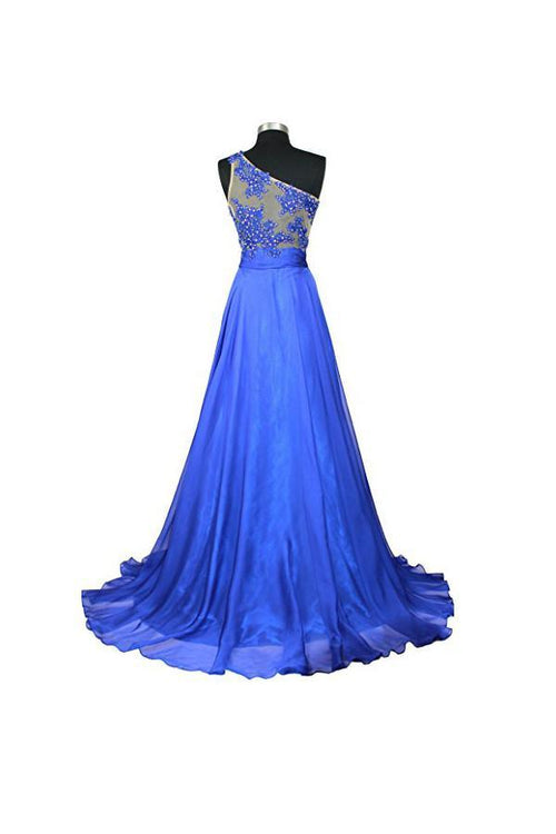 Vestidos de fiesta/noche de gasa con un solo hombro y corte A PG260