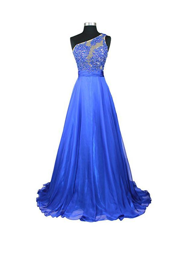Vestidos de fiesta/noche de gasa con un solo hombro y corte A PG260