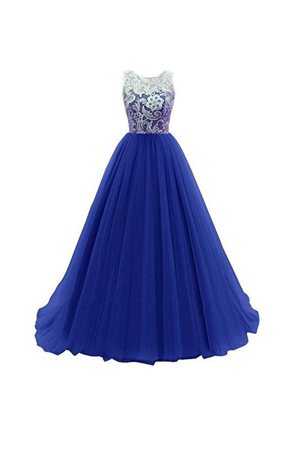 Vestido de fiesta de corte A con encaje para dama de honor, vestidos de noche largos PG246
