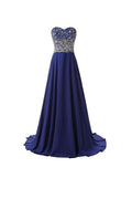 Vestidos de fiesta de corte A, de gasa, con escote corazón, vestidos de noche PG264