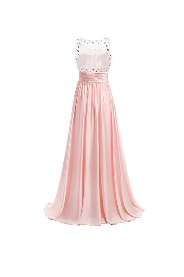 Vestidos de fiesta de corte A, largos hasta el suelo, de gasa, PG255