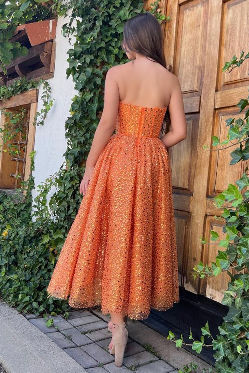 Melina | Vestidos de fiesta de corte A, brillantes, hasta el suelo, sin mangas, con escote en forma de corazón, encaje y lentejuelas
