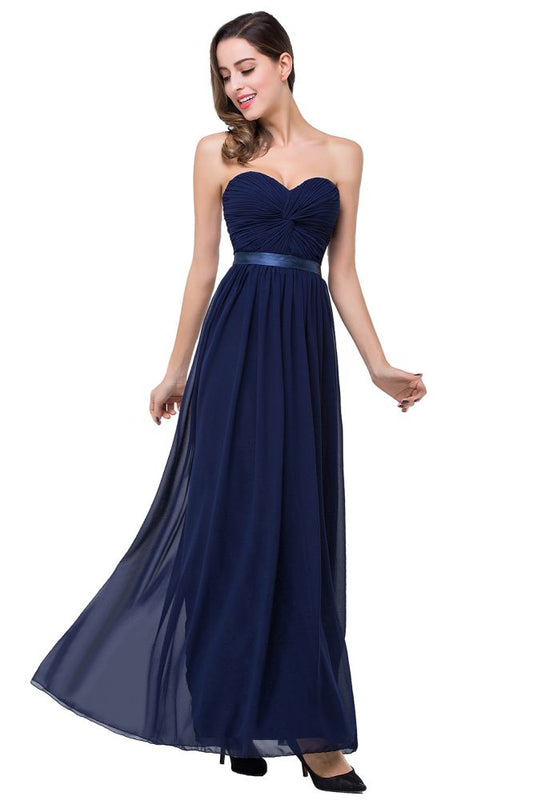 A-Linien-Brautjungfernkleid aus Chiffon mit trägerlosem