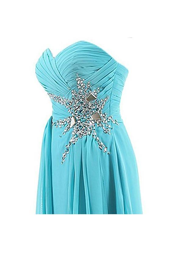 A-Linie Herzausschnitt Perlenbesetzt Chiffon Ballkleid Abendkleid PG262