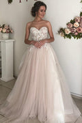 A-Linie Herzausschnitt Boho Brautkleid Spitze Romantische Brautkleider WD520