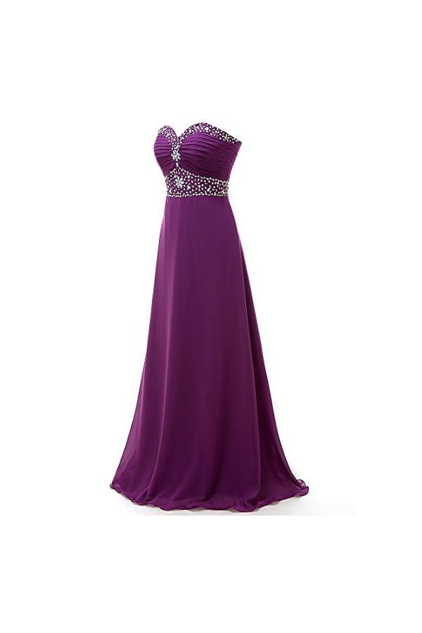 Vestidos de fiesta largos de gasa con escote en forma de A y escote en forma de corazón, vestidos de noche PG249