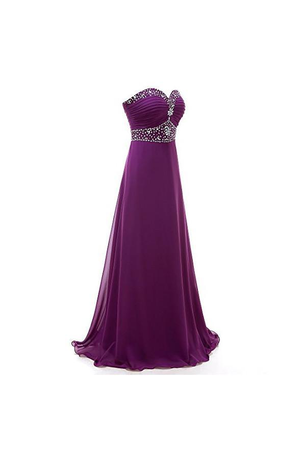 Vestidos de fiesta largos de gasa con escote en forma de A y escote en forma de corazón, vestidos de noche PG249