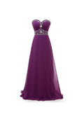 Vestidos de fiesta largos de gasa con escote en forma de A y escote en forma de corazón, vestidos de noche PG249