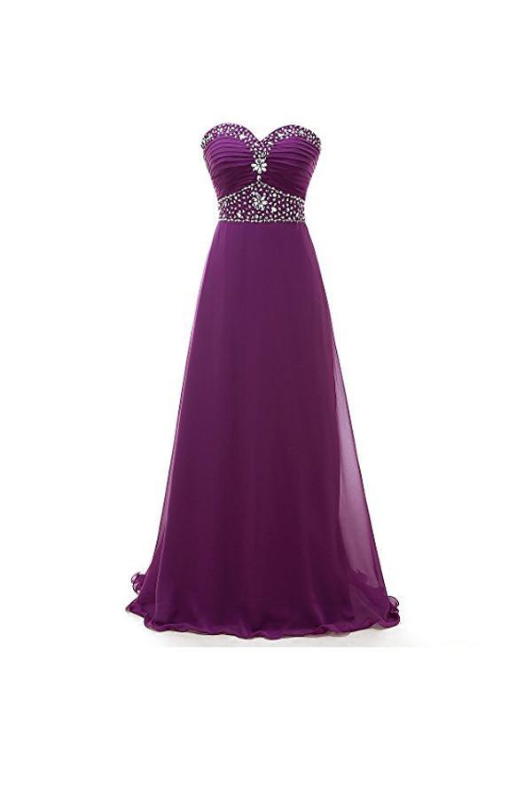 Vestidos de fiesta largos de gasa con escote en forma de A y escote en forma de corazón, vestidos de noche PG249