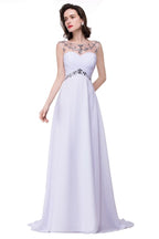 A-Linie Herzausschnitt Kristall Chiffon Abendkleid