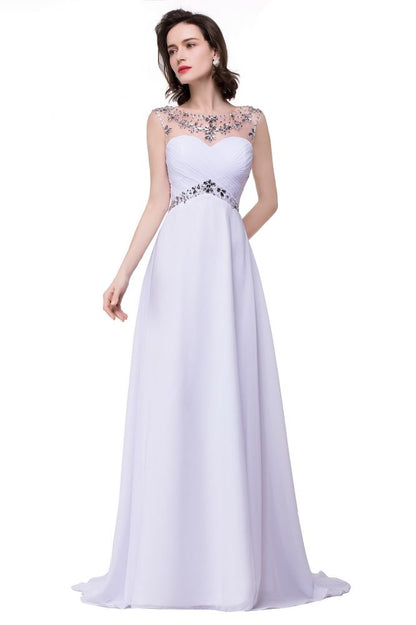 A-Linie Herzausschnitt Kristall Chiffon Abendkleid