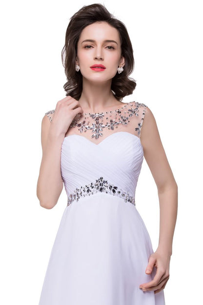 A-Linie Herzausschnitt Kristall Chiffon Abendkleid