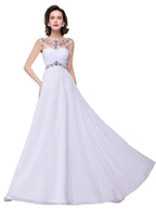 A-Linie Herzausschnitt Kristall Chiffon Abendkleid
