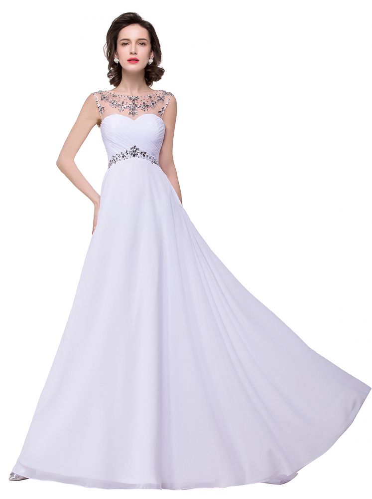A-Linie Herzausschnitt Kristall Chiffon Abendkleid