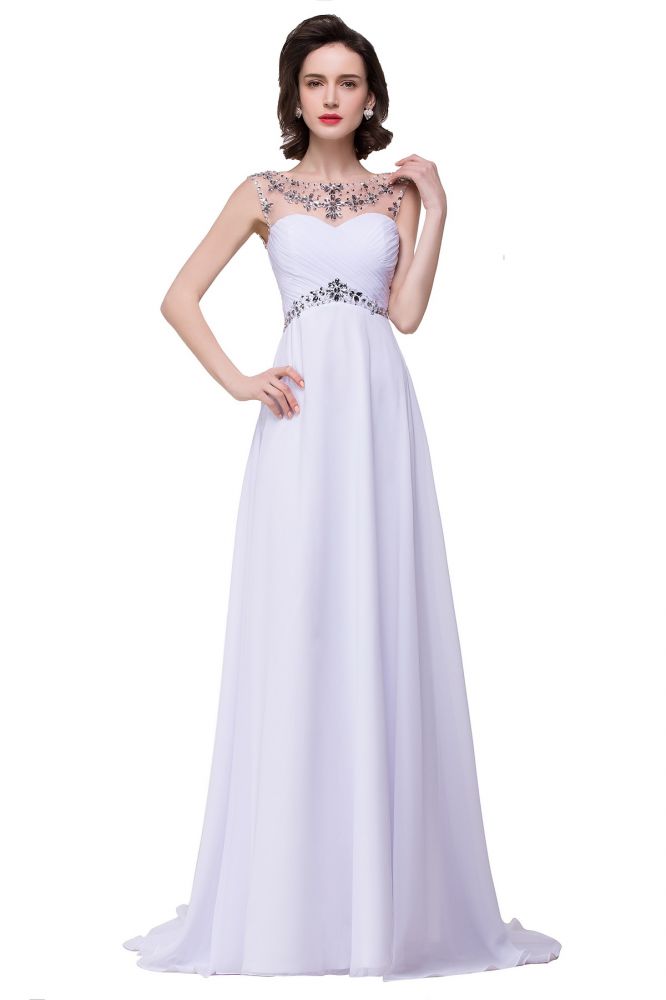 A-Linie Herzausschnitt Kristall Chiffon Abendkleid