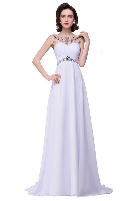 A-Linie Herzausschnitt Kristall Chiffon Abendkleid