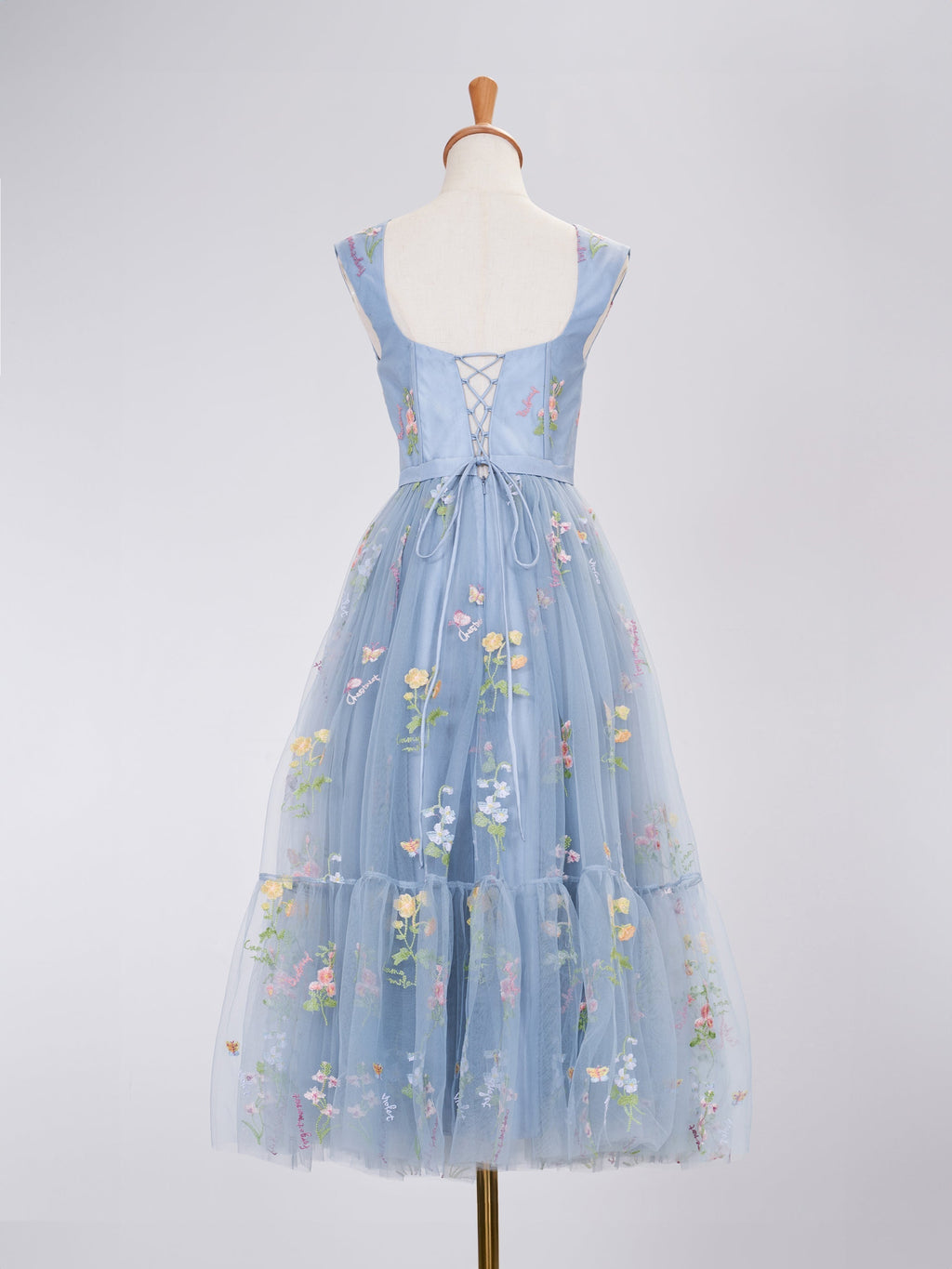 A-Linie Sweetheart Staubblau Langes Ballkleid mit Stickerei