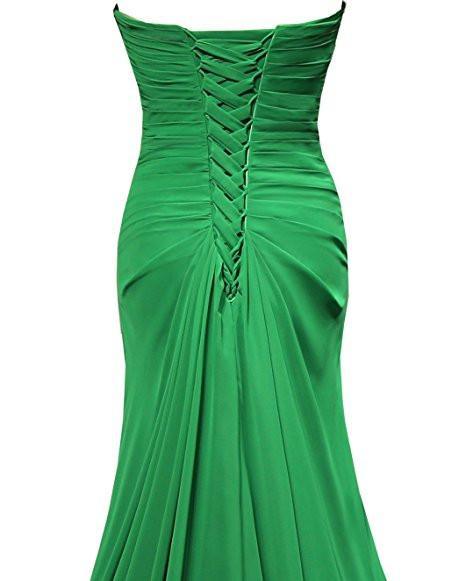 Vestidos de dama de honor de gasa con escote en forma de A y escote corazón, hasta el suelo, BD021