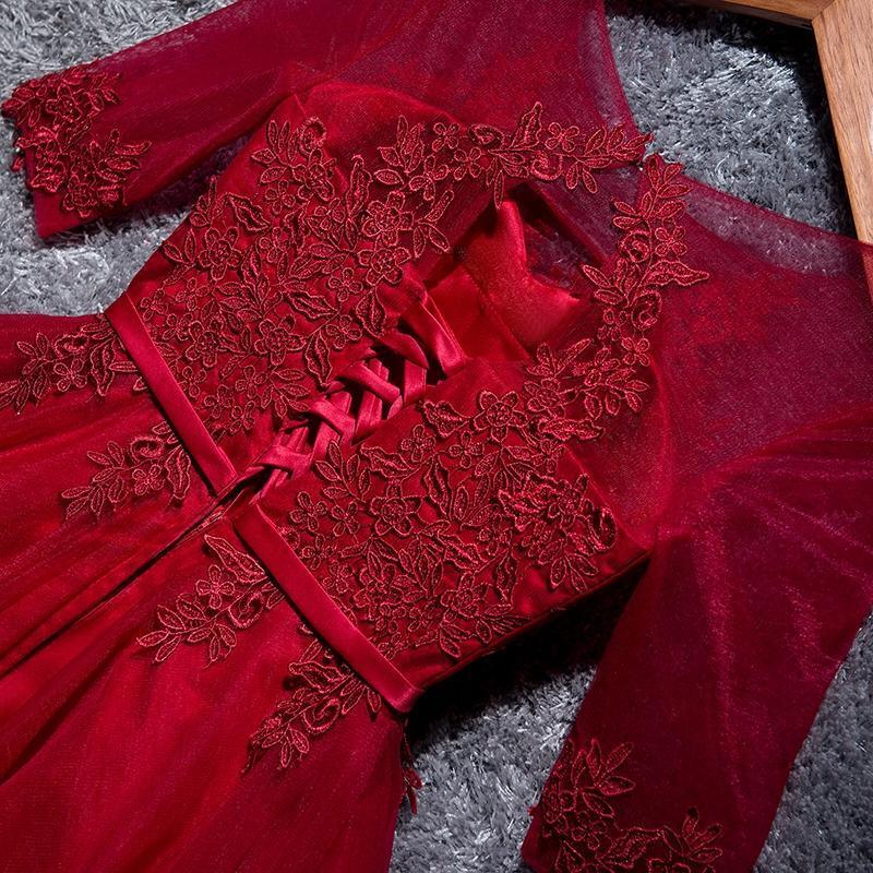 A-Linie Tüll Homecoming Kleider Scoop Rot Kurz/Mini Ballkleider PD049