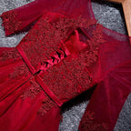 A-Linie Tüll Homecoming Kleider Scoop Rot Kurz/Mini Ballkleider PD049