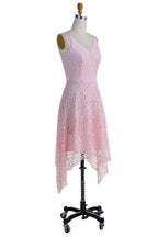 Vestido de dama de honor, fiesta de graduación y regreso a casa con escote en V y encaje rosa perla BD053