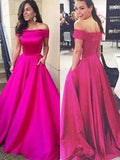 Vestidos de fiesta elegantes de satén con volantes, sin mangas y hombros descubiertos