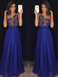 Elegante vestido de fiesta de gasa con cuentas, corte A, sin mangas, un hombro al aire, largo hasta el suelo