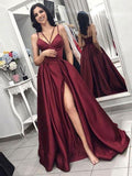 A-Linie/Elegant Ärmellos Spaghettiträger Rüschen Satin Ballkleider