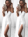A-Linie/Elegant Ärmellos Trägerlos Bodenlang Stretch Crepe Geraffte Ballkleider