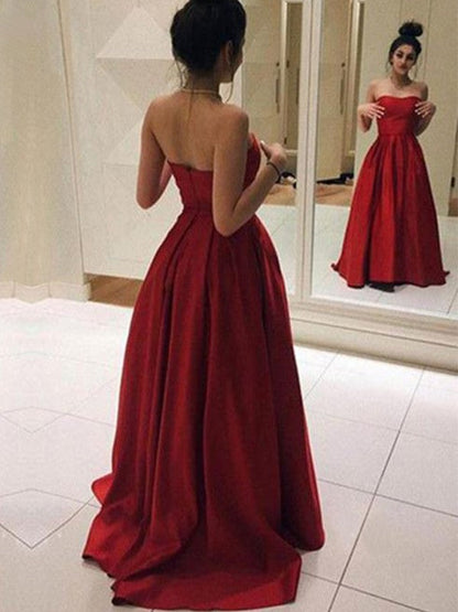 Vestidos de fiesta elegantes de corte A, sin mangas, sin tirantes, con volantes y efecto teñido