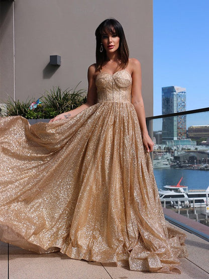 Vestidos de fiesta elegantes de corte A con tirantes finos, lentejuelas, sin mangas y volantes
