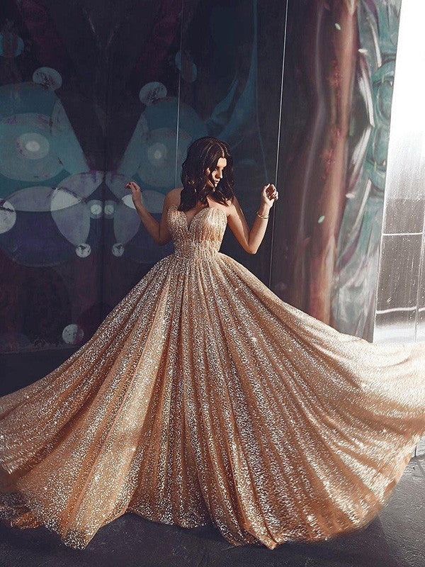 Vestidos de fiesta elegantes de corte A con tirantes finos, tul, lentejuelas y sin mangas