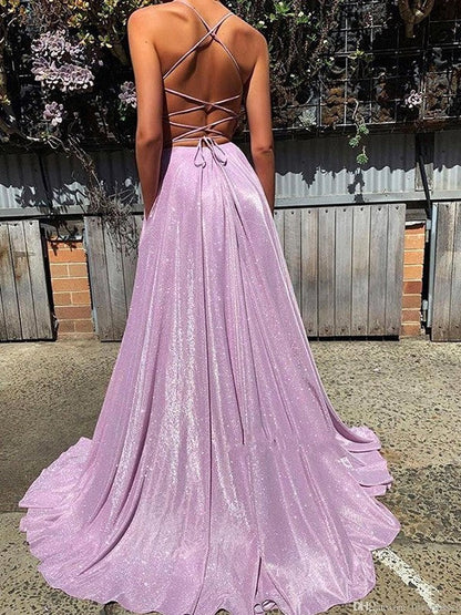 Vestidos de fiesta elegantes con escote en V, volantes y sin mangas