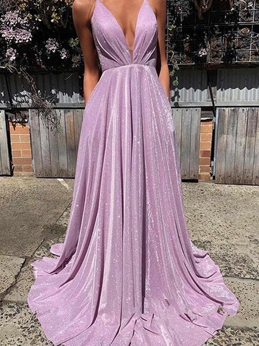 Vestidos de fiesta elegantes con escote en V, volantes y sin mangas