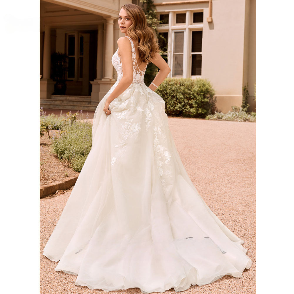 RODDRSYA Boho Elegant Wedding Dresses For Women 2023 V-Neck Lace Appliques Bridal Gowns Backless With Button Vestidos De Novia-payinti