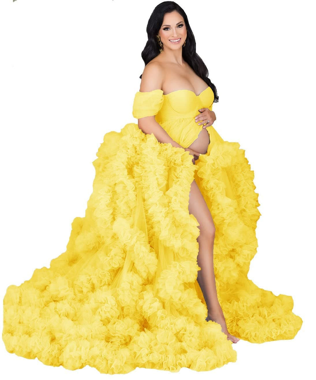 Puffy Rüschen Umstandskleid Flauschiges Umstandskleid Tüll Robe SY038