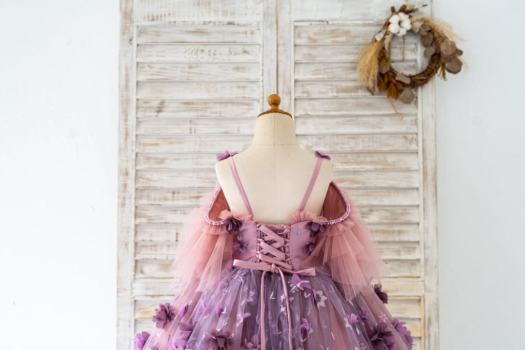 Duchesse-Linie/Princess-Linie 3D-Blumen Tüll Bodenlanges Kleid 