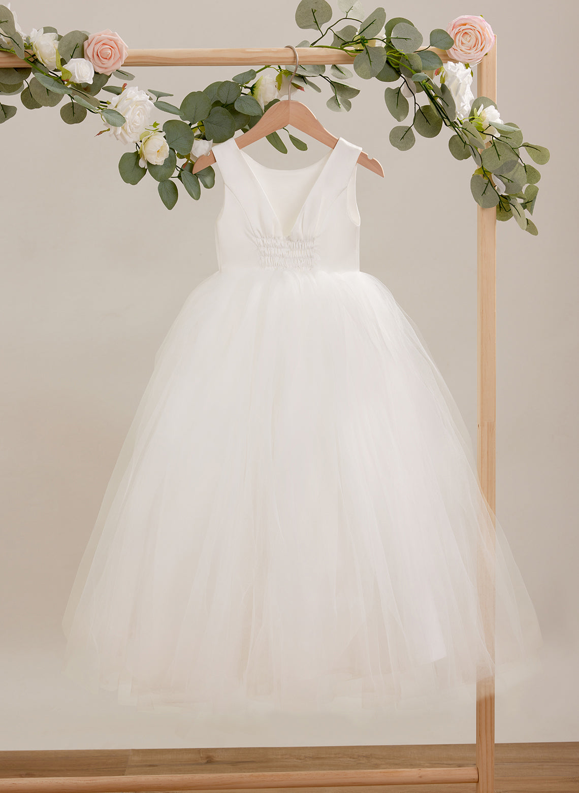Ballkleid/Princess-Linie Satin Tüll Knöchellanges Kleid 