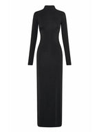 TARUXY Side Slit Back Dress Women Sexy Backless Temperament Long Sleeve Dresses Lady Party Elegant Bodycon Evening Dress Woman
