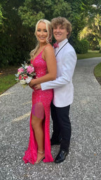Spaghettiträger Langes Ballkleid Mit Schnürung Hinten Pailletten Abendkleid Y35
