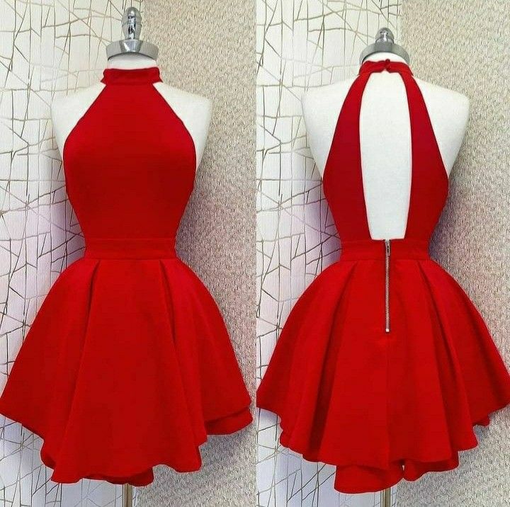 Hoher Kragen Rotes kurzes Partykleid Zurück zur Schule Kleid Rotes Homecoming-Kleid Y30