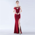 Satin Sling Exhibition Bridesmaid Etiquette Evening Dress