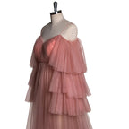 Elegantes vestidos de maternidad con hombros descubiertos para sesiones de fotos, vestido maxi para mujeres embarazadas, accesorios de fotografía, vestido largo de embarazo 