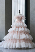 Fee Tüll Plissee Lagen Ballkleid Süßes Quinceanera Kleid Y7702