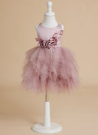Duchesse-/Prinzessinnen-Tüll-Knielanges Baby-Mädchen-Kleid 