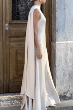 Celebrities Elegant Solid Patchwork O Neck Evening Dress