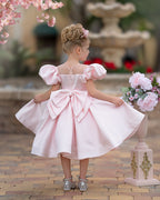 Duchesse-Linie/Princess-Linie Satin Knielang Blumenmädchenkleid 
