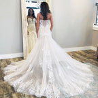 Vestidos de novia de encaje sin mangas con escote en V asequibles