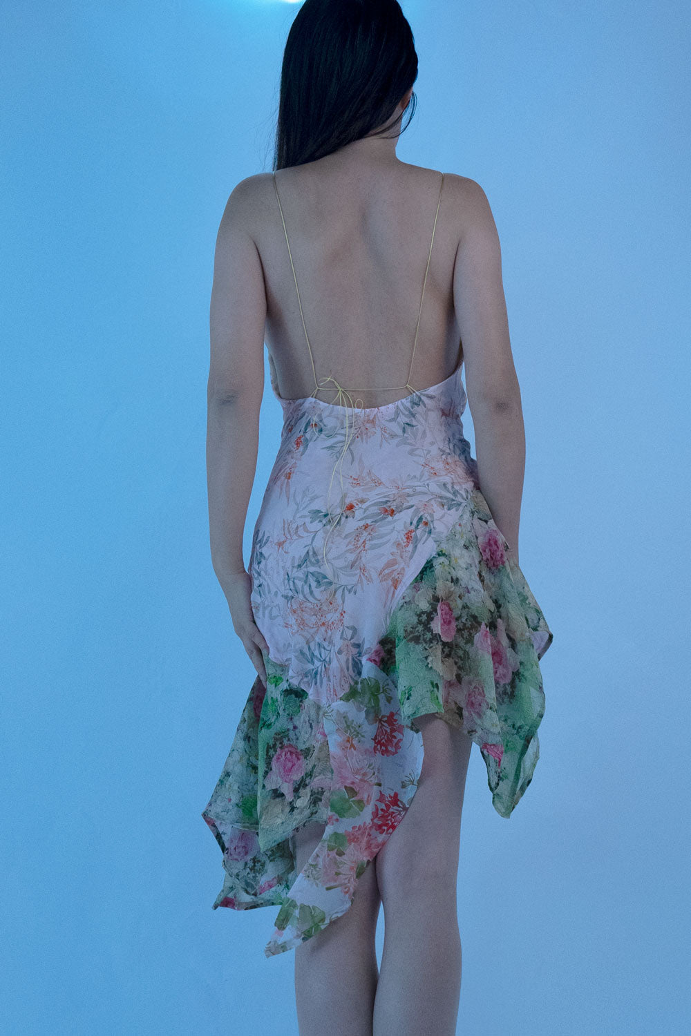 100% Silk  Chiffon Xylah Mini Draped  Dress