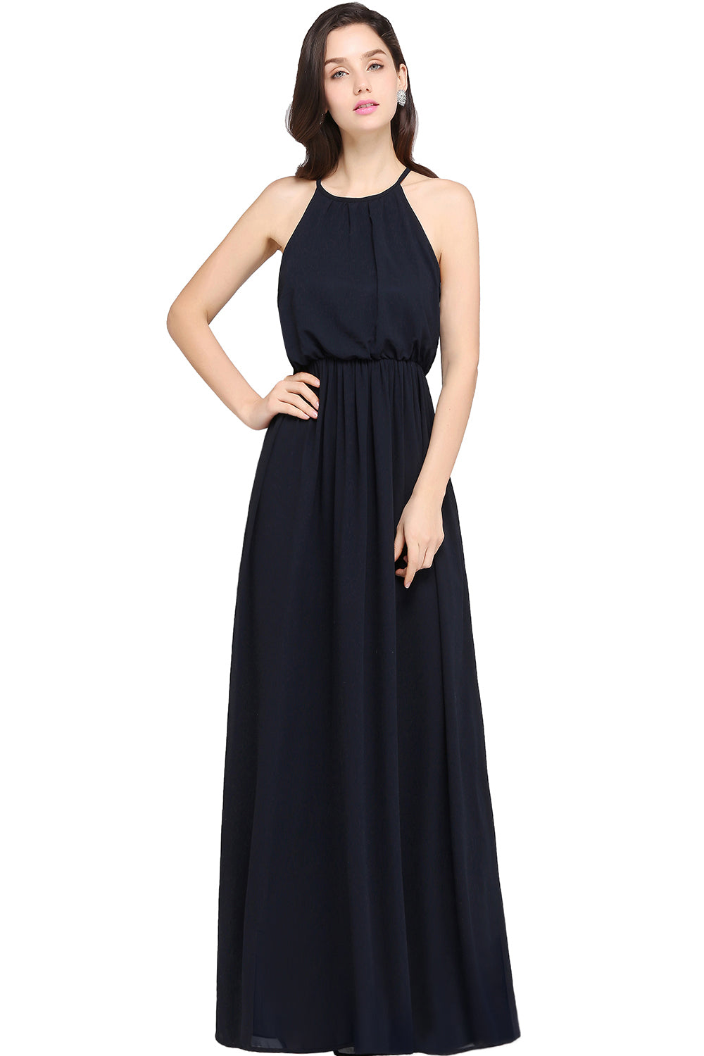 Amazing A-Line Scoop Sleeveless Chiffon Bridesmaid Dress
